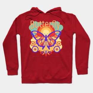 Butterfly Retro hand Drawn Hoodie